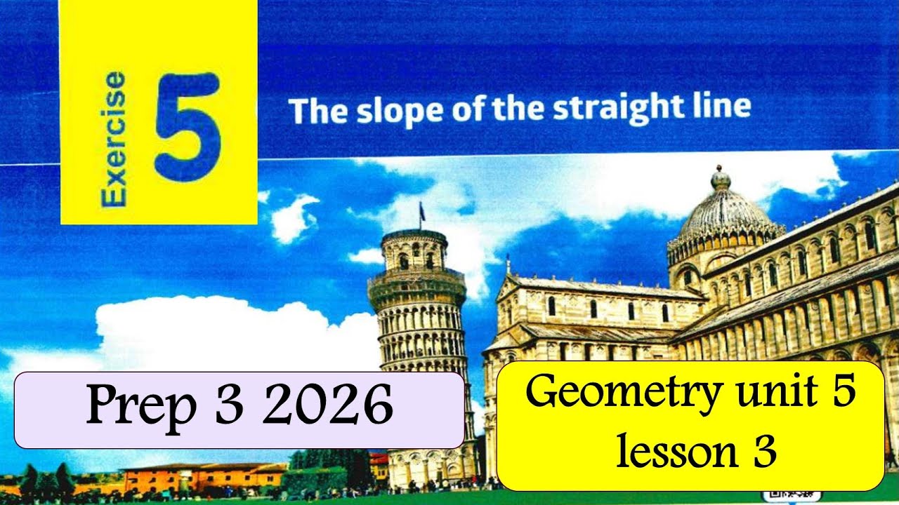 The Slope of the straight line Exercise 5 Geometry prep3 Math حل تمارين الدرس 3 هندسة ماث 3ع 2026