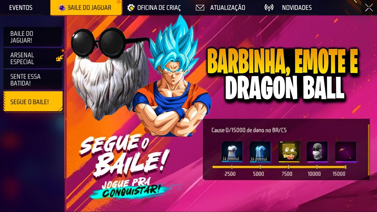 URGENTE! BARBINHA DE VOLTA? 2º  CHANCE EMOTE CHOPPY CUTS E DRAGON BALL NO FREE FIRE