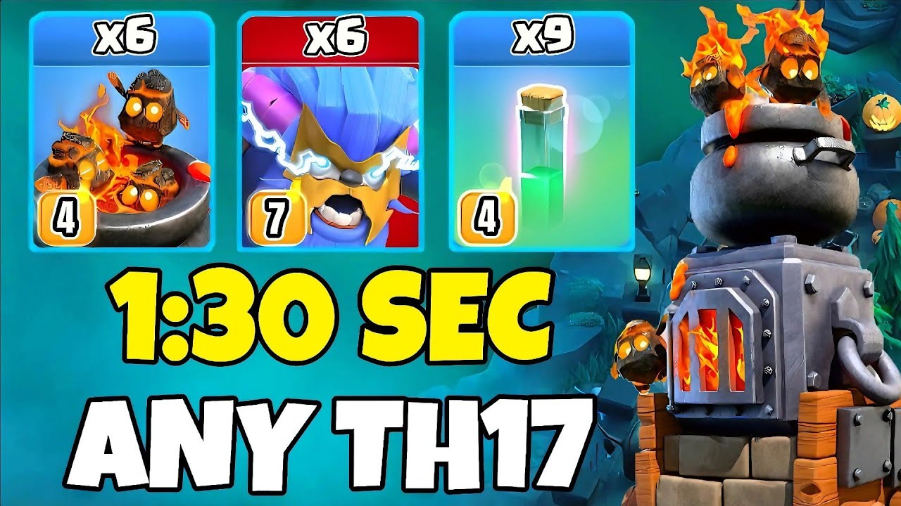 TH17 Super Yeti + Furnace + RC Charge Attack Strategy | TH17 Attack Strategies (Clash of Clans)