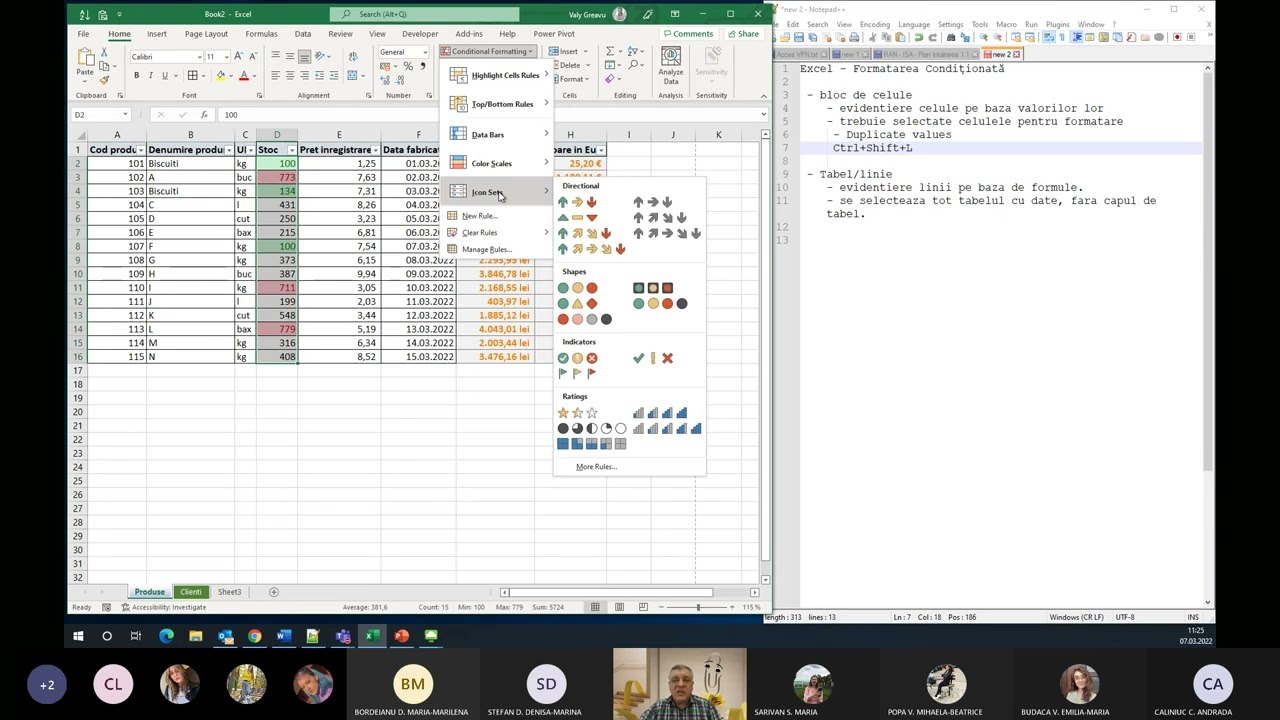 Microsoft Excel -  Formatarea Condiționată