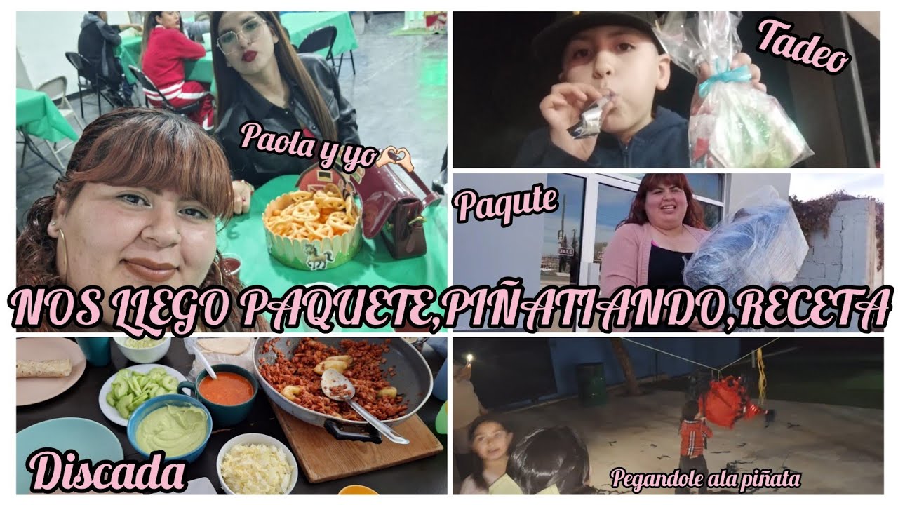 NOS LLEGO PAQUETE 📦 ,PIÑATIANDO,RECETA,PAOLA Y YO🫶🏻tadeo💙discada🤤,pegandole ala piñata🥰