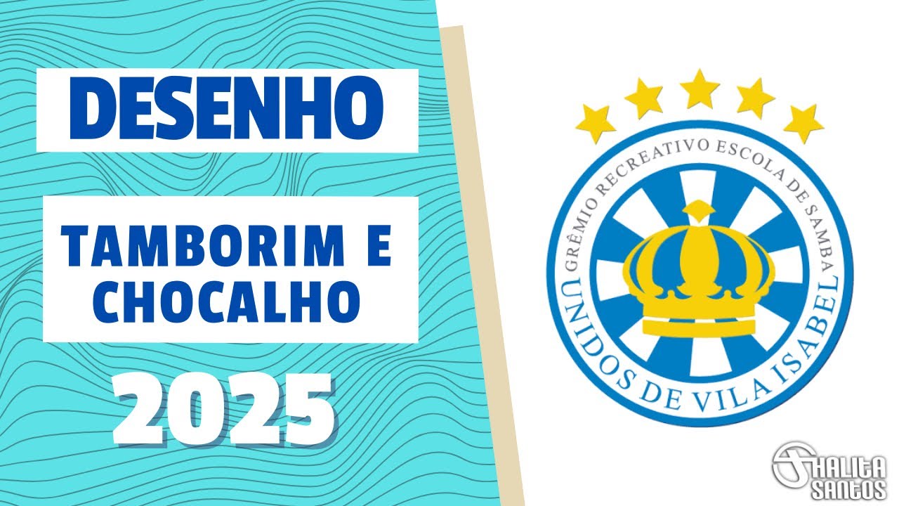 Desenho de Tamborim e Chocalho - Unidos de Vila Isabel - Carnaval 2025.