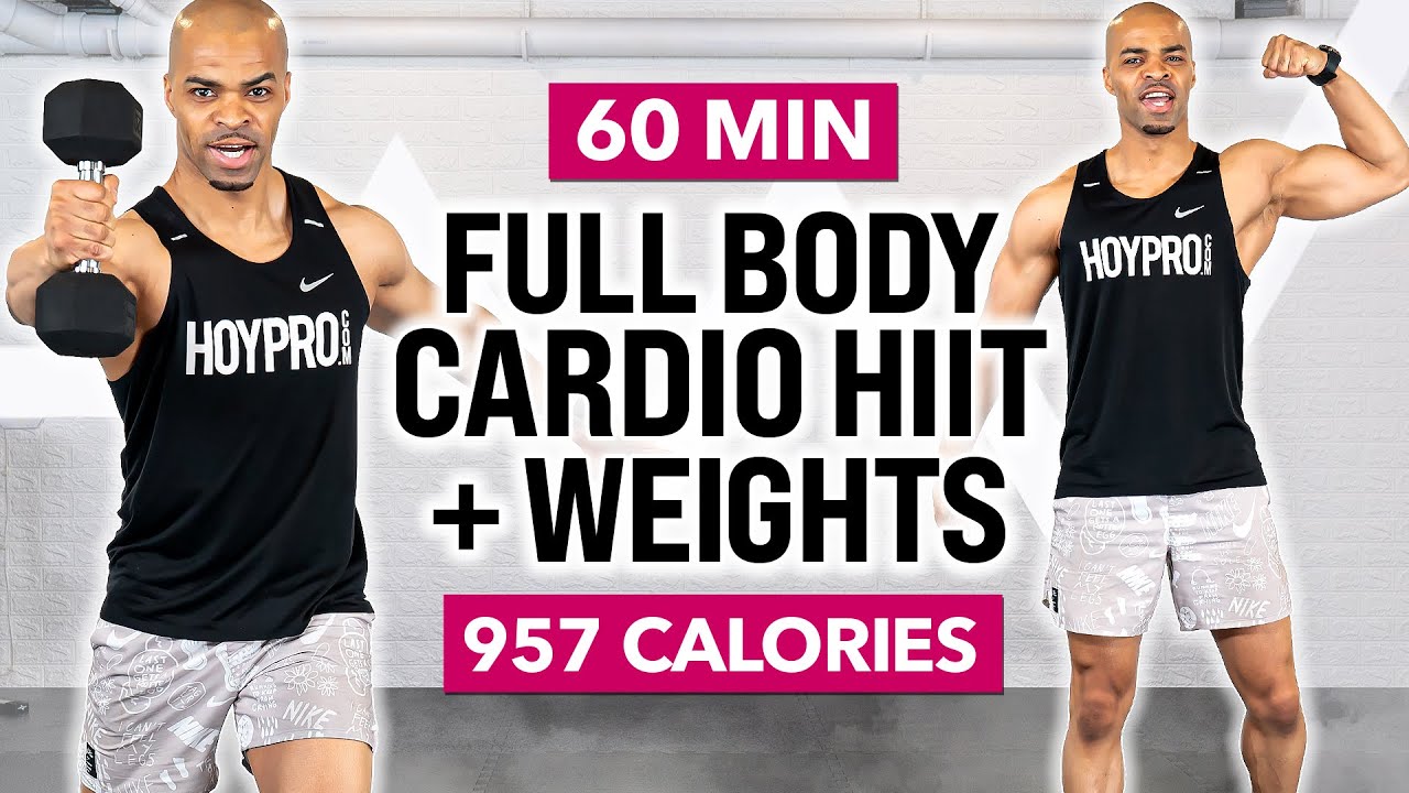 60 MIN INTENSE Full Body HIIT Workout With Dumbbells | No Repeats + Drop Sets (BURN 950 CALORIES)