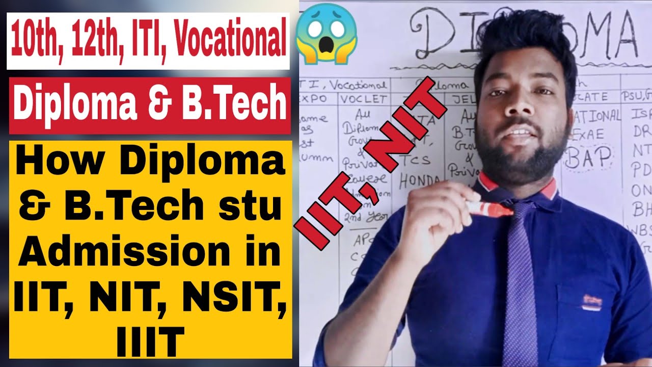 How Diploma & B.Tech Holder's Get Admission In IIT, NIT, NSIT, IIIT After Compelet Diploma & B.Tech.