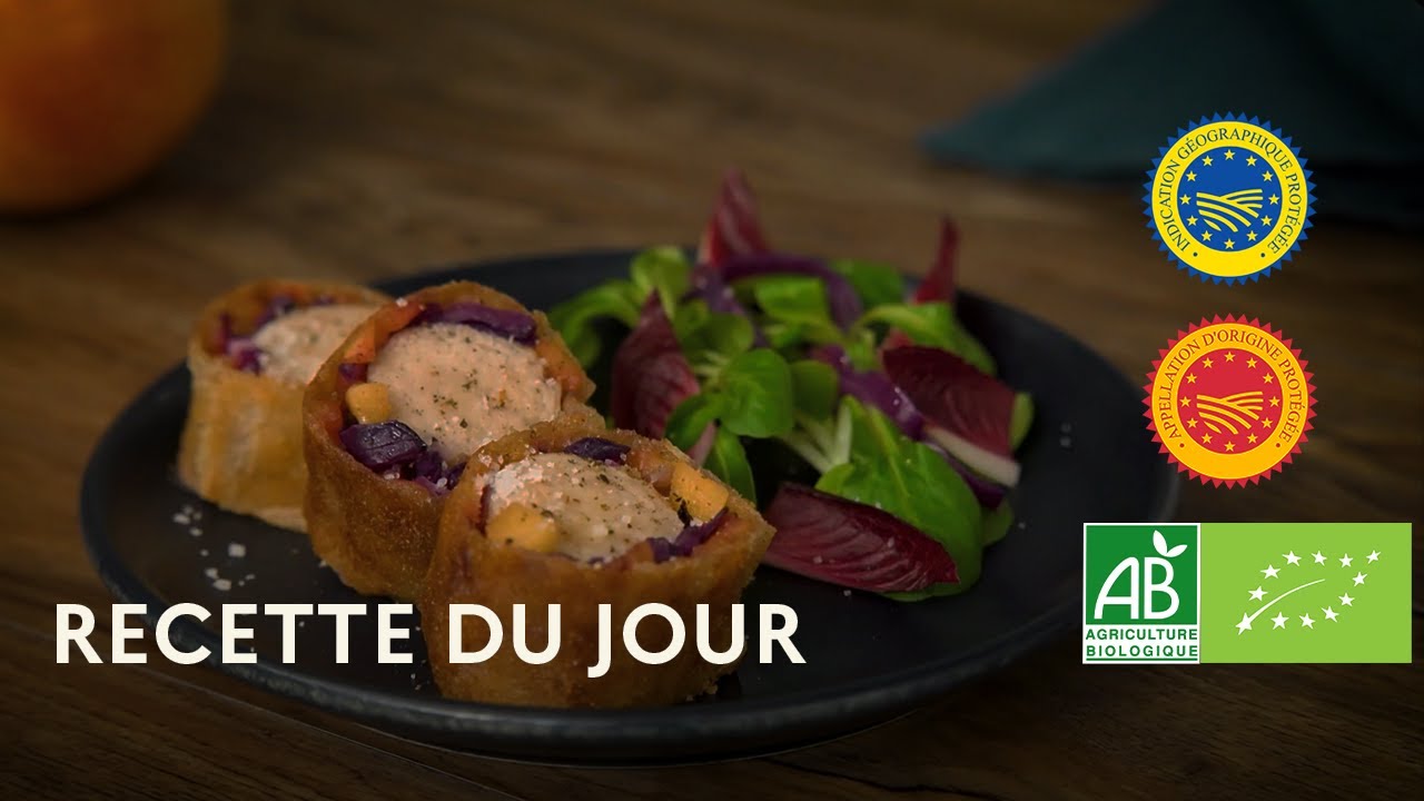 Croustillants de Boudin blanc de Rethel IGP, Pommes du Limousin AOP et Chou rouge bio