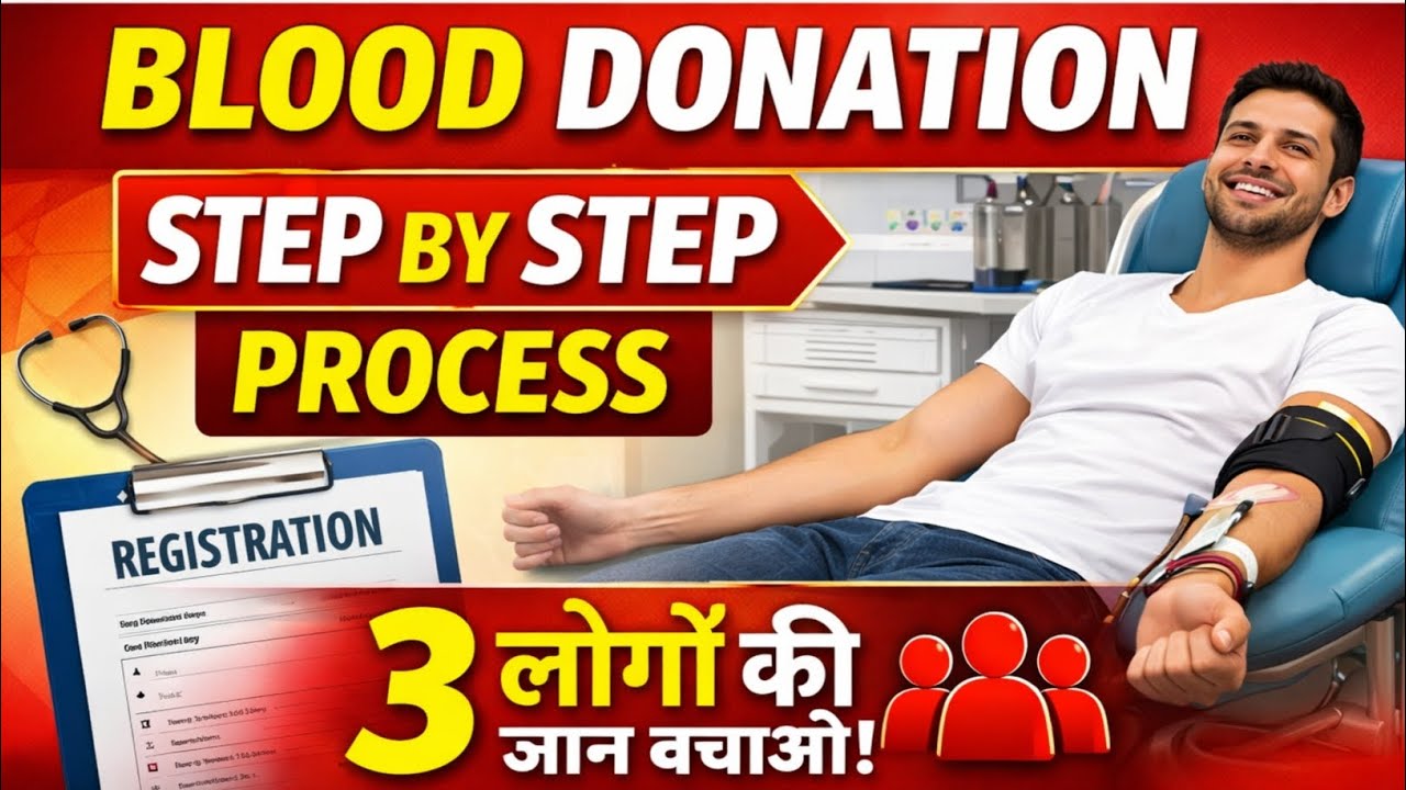 Blood Donation की Step by Step Process #DonateBloodSaveLife #BloodBank #HealthAwareness #AmazingFact