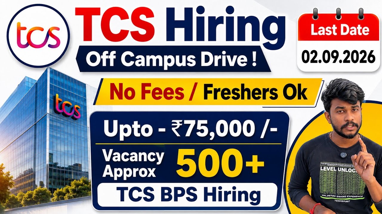 No Apply Fees | TCS Off Campus Hiring 2026 | TCS Recruitment 2026 | TCS Jobs for Freshers | JFYT