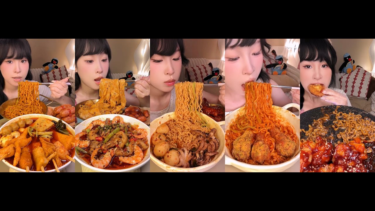 【MUKBANG】Savory, Spicy & Crispy: A Noodle Lover's Dream! | HOMEMADE CHINESE FOOD | 食べる|리얼사운드