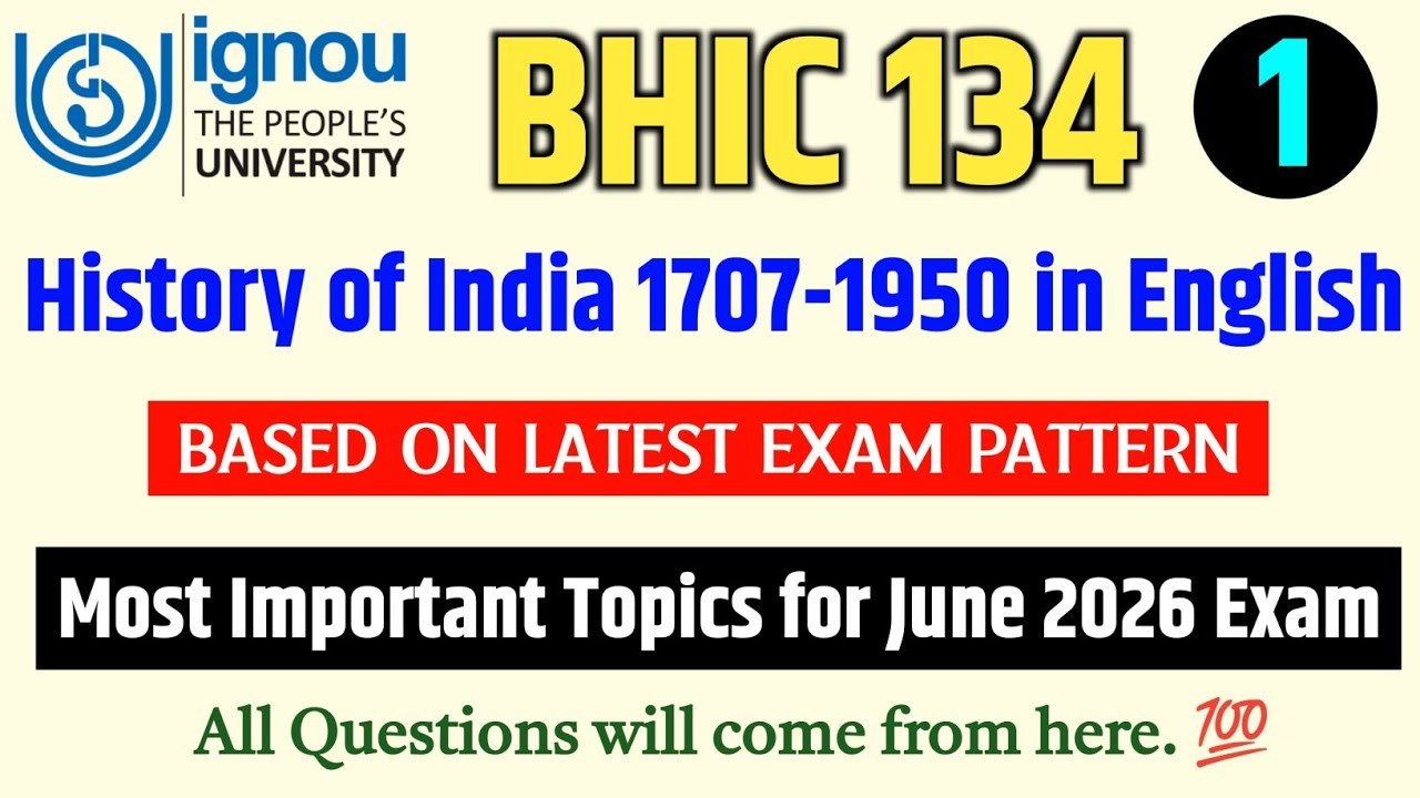 BHIC 134 Important Questions June 2026 Exam in English | IGNOU BHIC 134 Question Paper June 2026