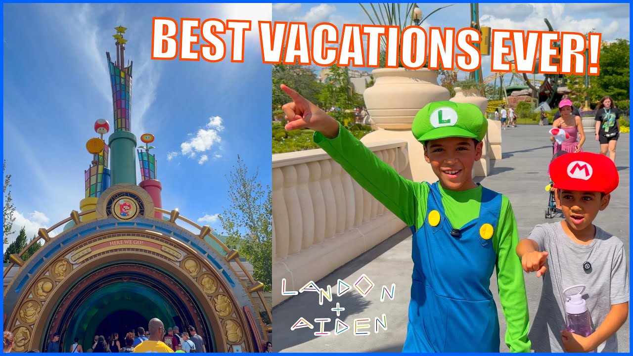 4+ HOURS of Landon & Aiden Vacation Fun! Family Adventures, Theme Parks & Travel Fun for Kids!