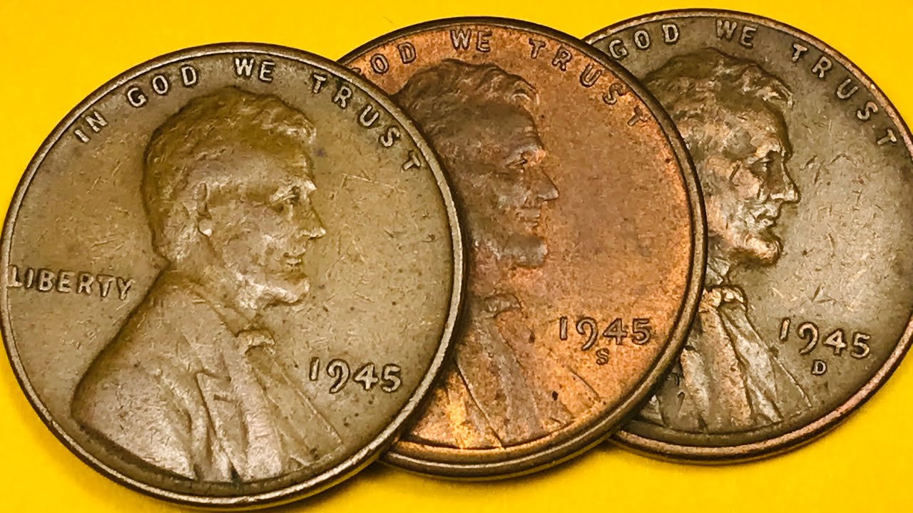 US 1945 Lincoln WWII Pennies - One Cent United States - Shell Casings And Centavos