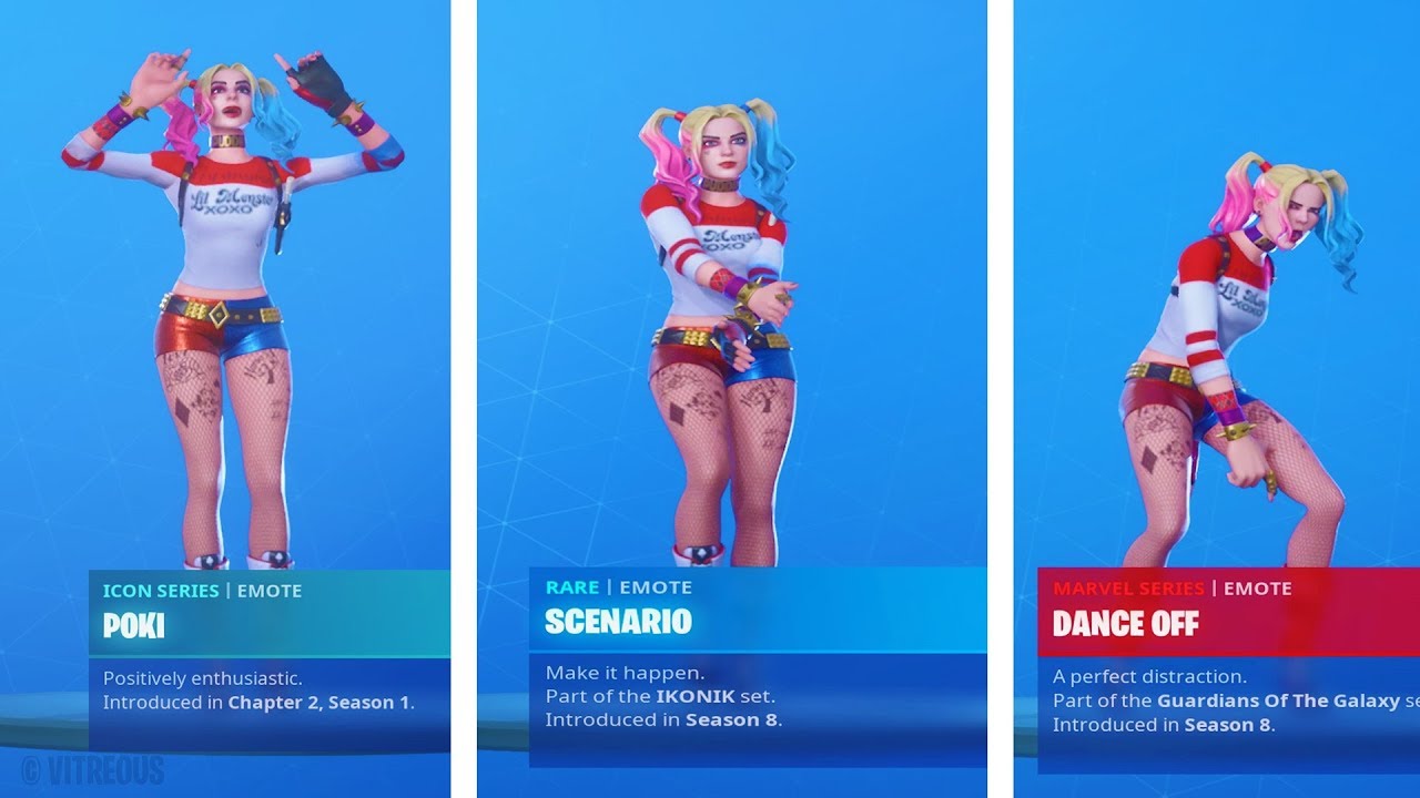 🤡 HARLEY QUINN dances the most POPULAR Fortnite Emotes