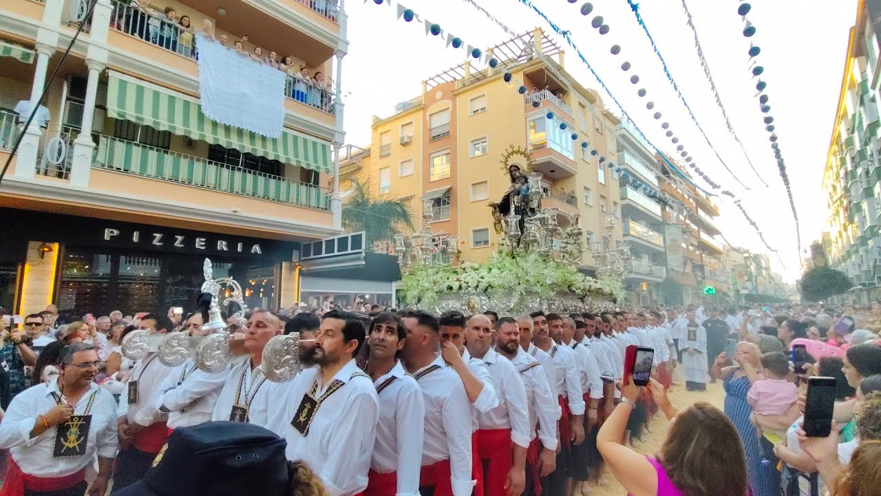 🔴 {Vírgen del Carmen de torre del mar patrona de los torreños 2024 Calle del Mar Cante m,Carmen guer