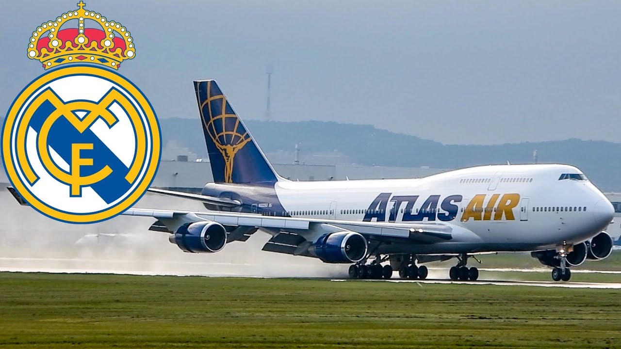 REAL MADRID ONBOARD - Atlas Boeing 747-400 PAX (B744) landing & departing Montreal (YUL/CYUL)
