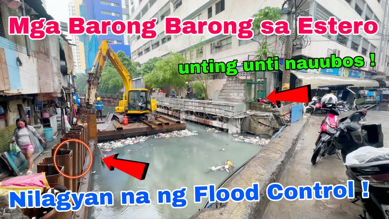 Mga Barong Barong sa Estero nilagyan na ng Flood Control ! Ganito kadami pa ! la torre Manila 