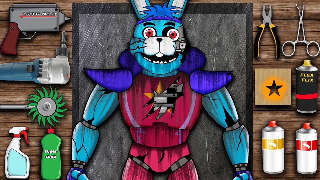 ASMR Glamrock Bonnie Repair | FNAF Animation | Five Nights At Freddy’s Security Breach | Ruin DLC