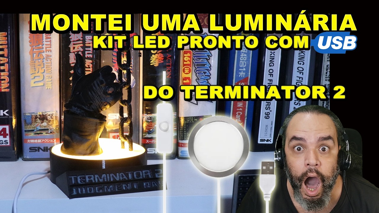 FIZ UMA LUMINÁRIA do Exterminador do Futuro 2 - Usando LED Redondo BAMBULAB A1 - Ficou IRADO!