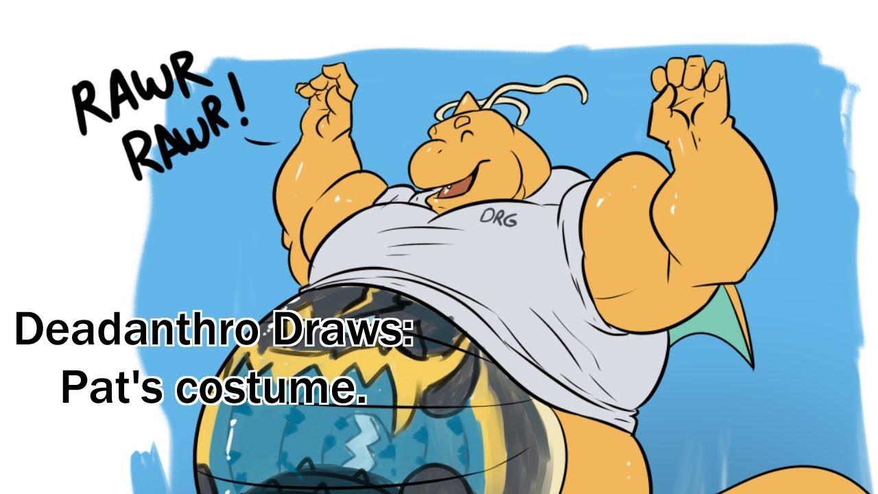 Deadanthro Draw: Dragonite Pat's Belly Costume *no comentaries*