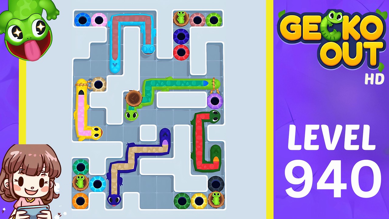 Прохождение уровня 940 игры Gecko Out.