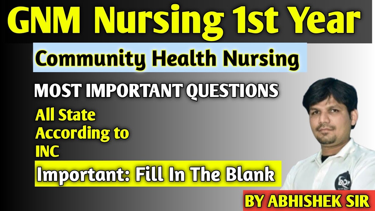 Community Health Nursing Fill In The Blank Important Questions | By Abhishek sir 