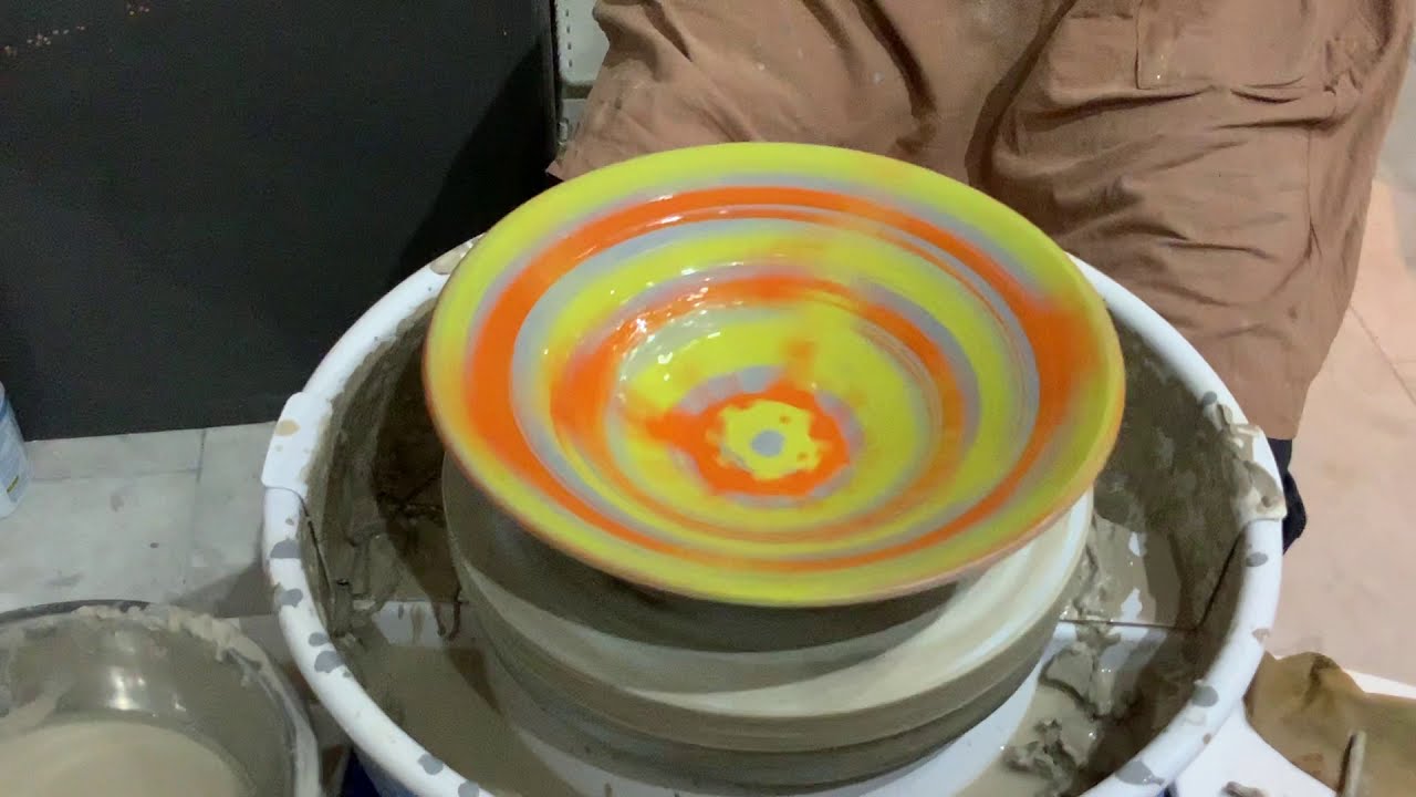 Hand thrown stoneware Kaleidoscope crazy bowl