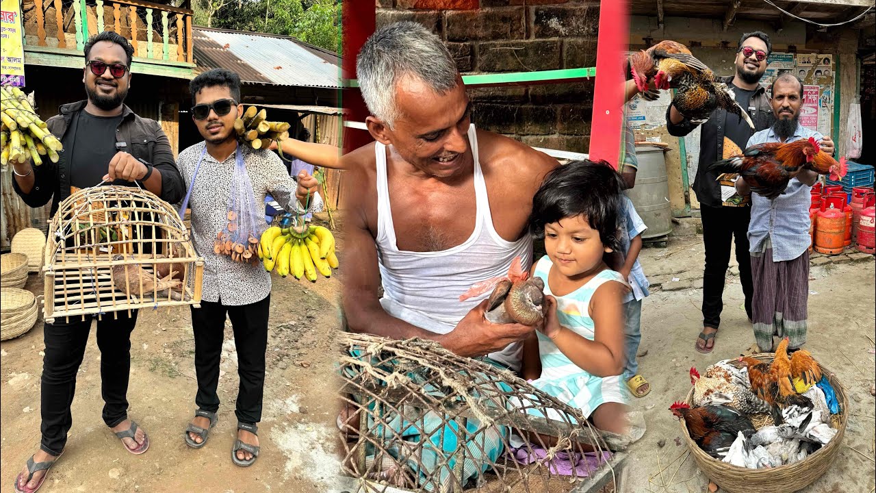 গ্রামীন হাট ঘুরে ৫০০ সুপারি, ১ হালি দেশী রাতা মোরগ, ১ জোড়া পায়রা, পুইট্টা জাল খরিদ করলাম 😊