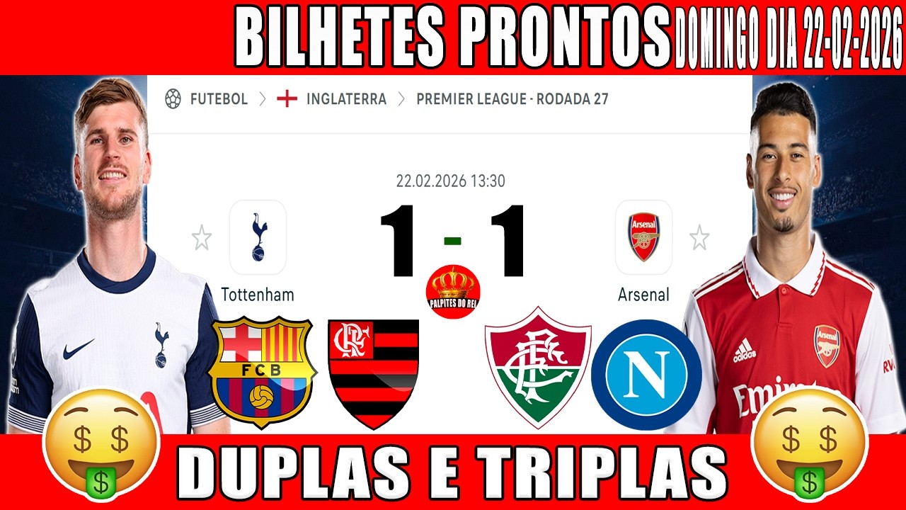 PALPITES DE FUTEBOL PRA HOJE DIA 22 02 2026   DOMINGO