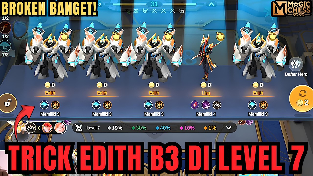 EDITH B3 DI LEVEL 7?! TRICK MUDAH COMMANDER VALE TERBARU