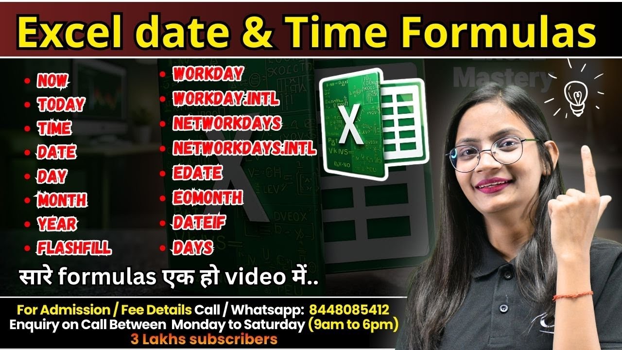 Date & Time Formulas in MS Excel | How to Use MS Excel Formulas Now, Date Time, DateIF, Days | CTA