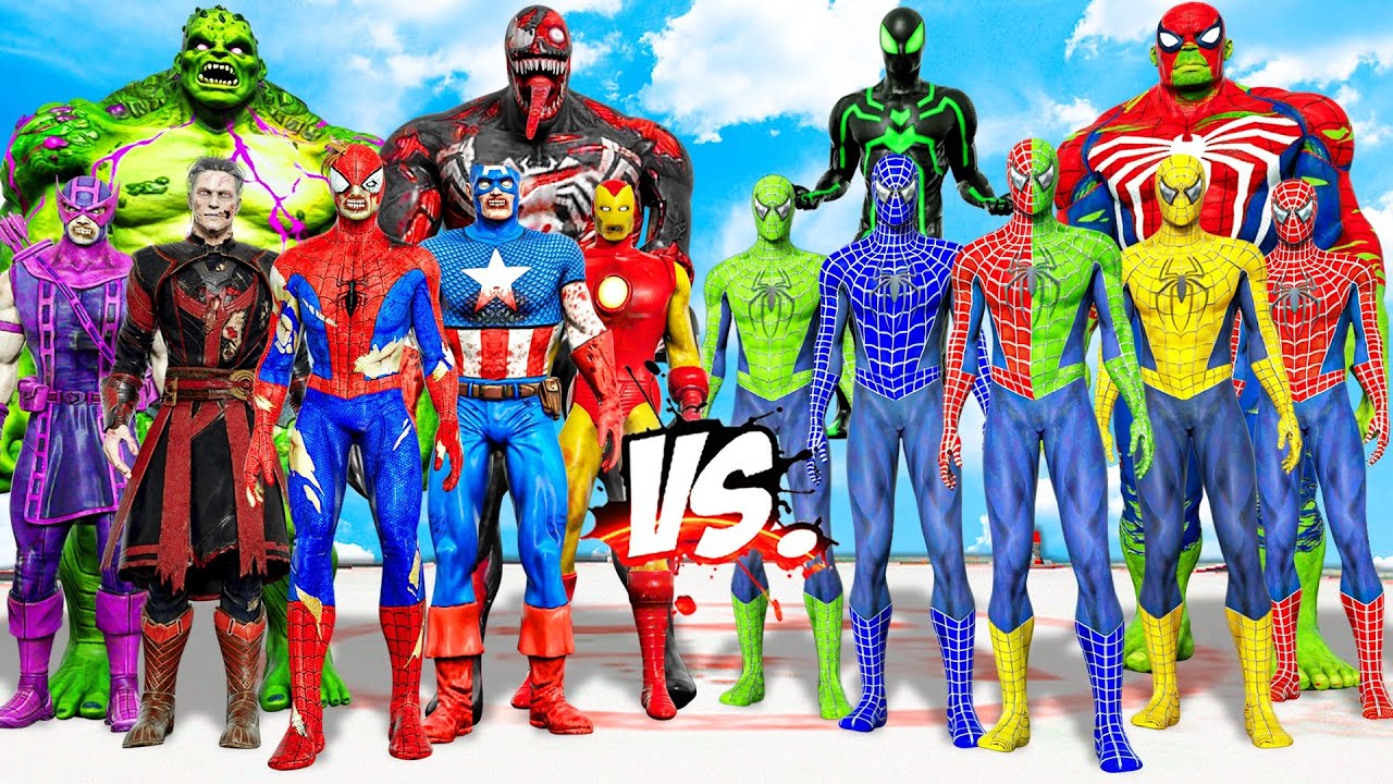 THE AVENGERS ZOMBIE VS TEAM SPIDER-MAN | ALL SPIDERMAN VS ZOMBIE AVENGERS