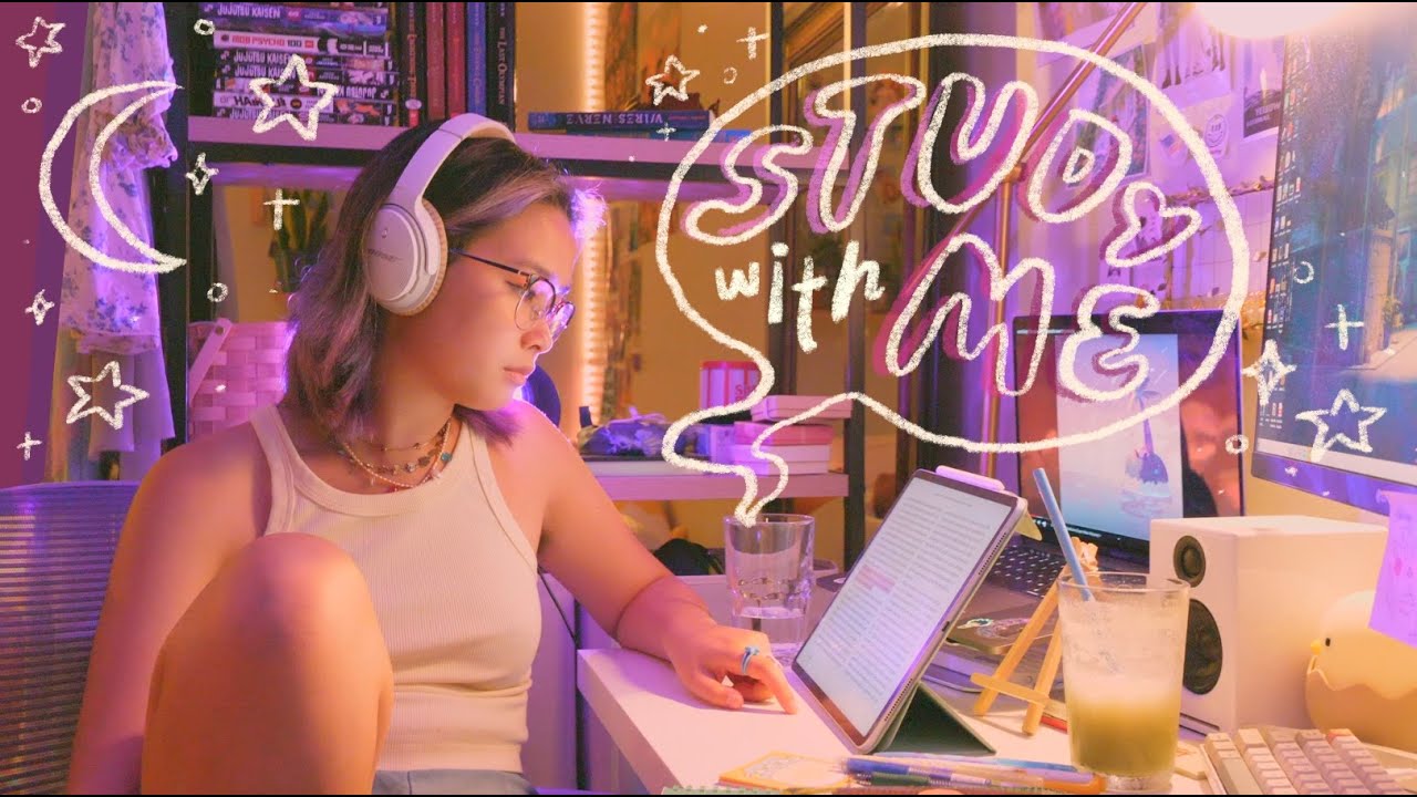 study with me 🌙 summer college classes + reviewing chinese // linh procrastinates