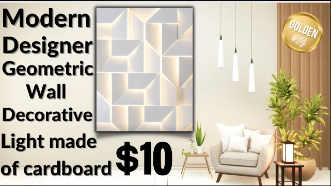MODERN GEOMETRIC RHOMBUS WALL LIGHT ACCESSORY DOLLARAMA CRAFT  DIY HOME DECOR DIY ART DESIGN