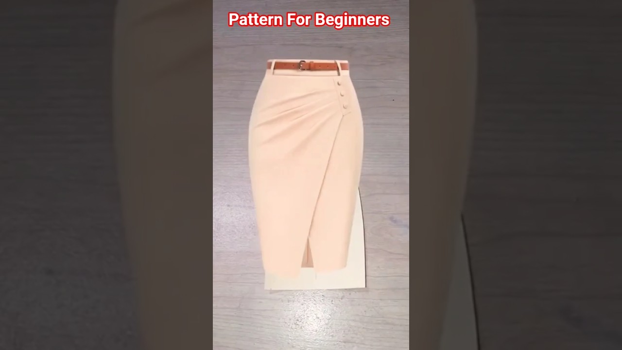 Easy Wrap Skirt Pattern for Beginners | Draped Skirt Sewing Tutorial #shorts