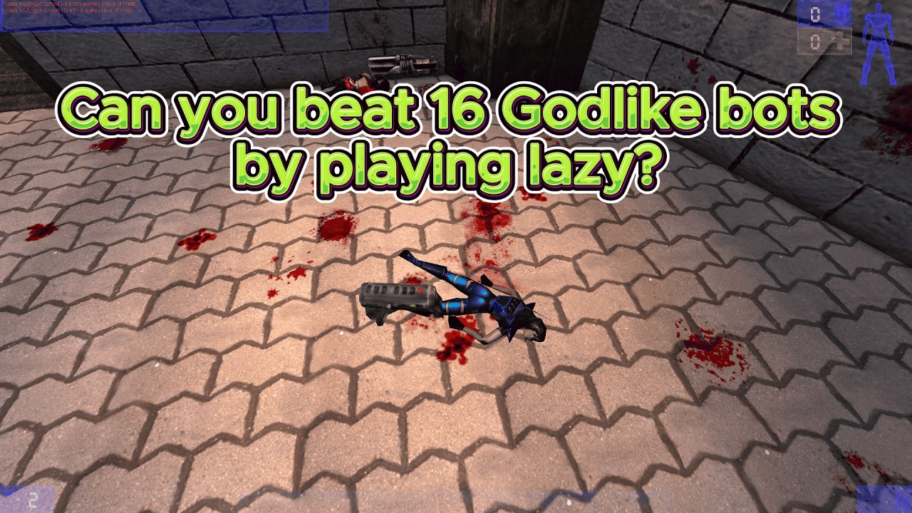 UT99 - Lazyman vs 16 Godlike bots on DM-DavidM