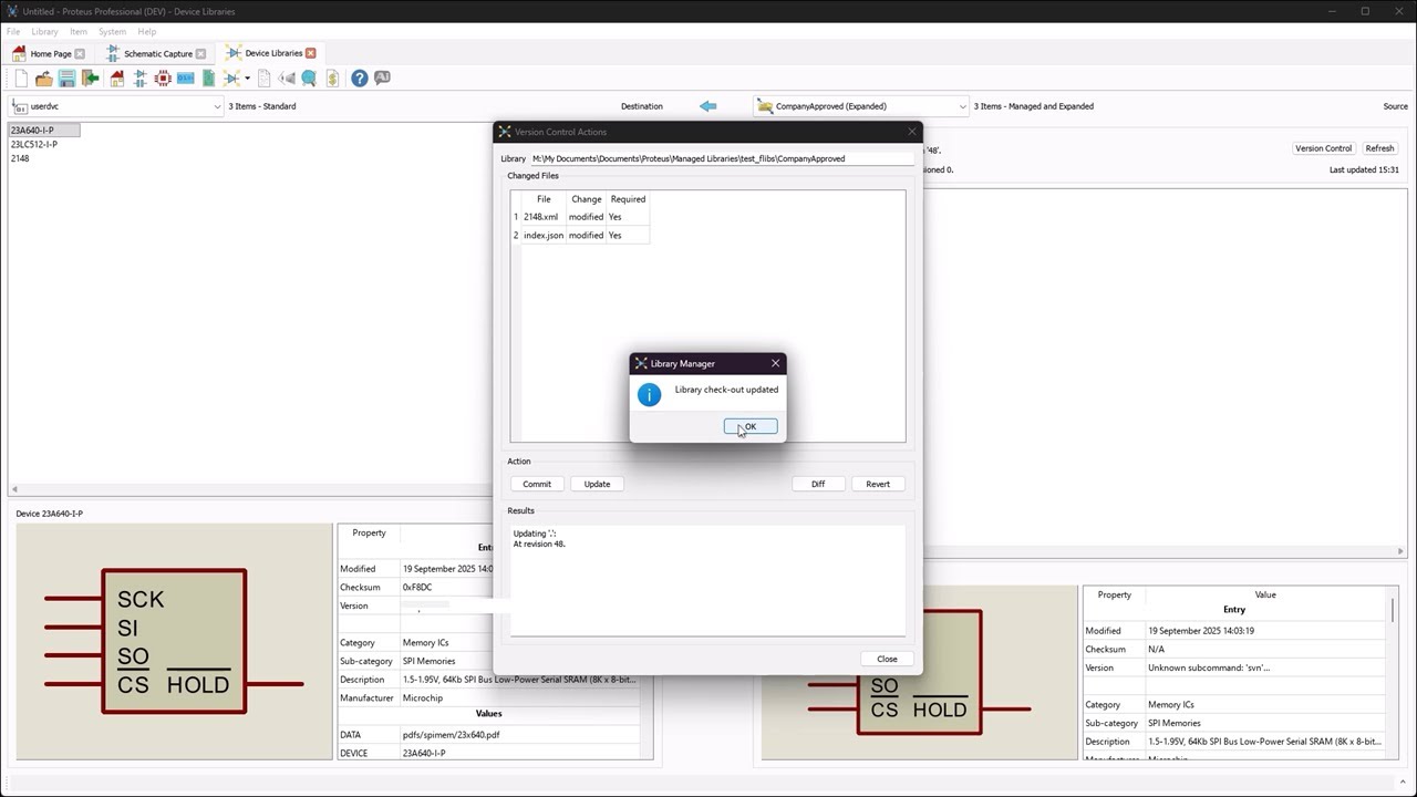 Proteus Library Manager with integrated Repo support