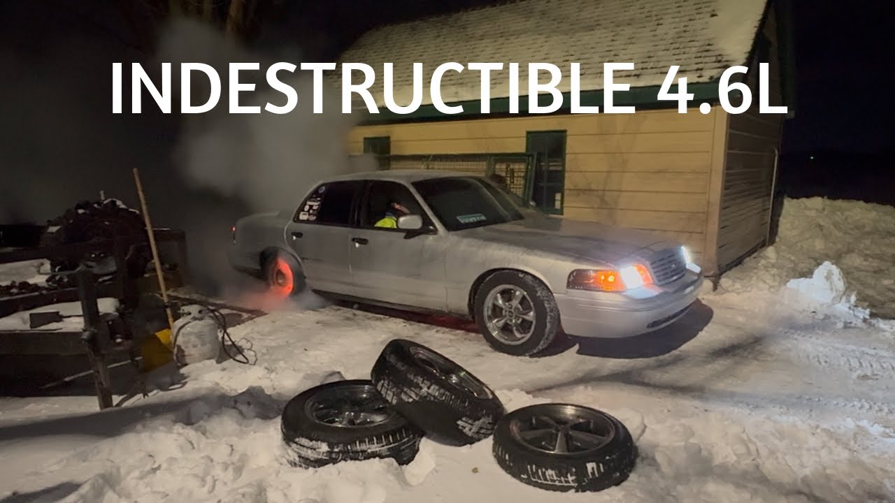 5 speed crown Vic burnout until the tires explode & redline for minuets - New years 2026 burnout 