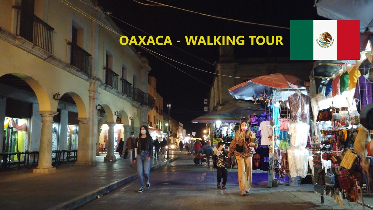 Oaxaca  Zocalo | Oaxaca Mexico Walking Tour at Night (4K)