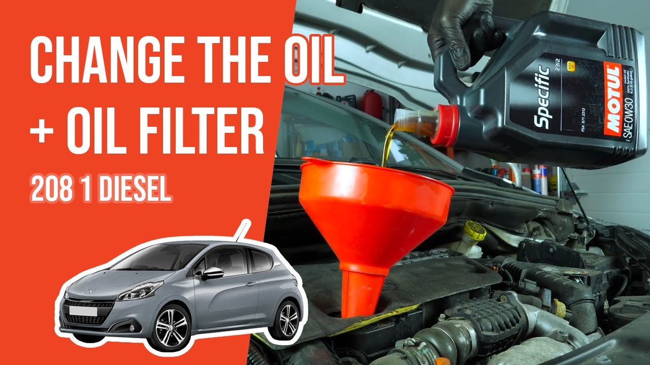 Change the oil and the oil filter Peugeot 208 mk1 1.6 BlueHDI 🛢