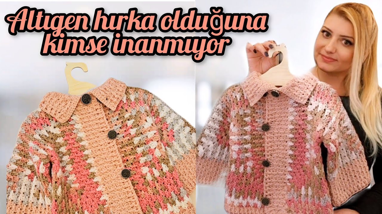 altıgen hırka olduğuna kimse inanmıyor | tığ işi çocuk hırka yapılışı