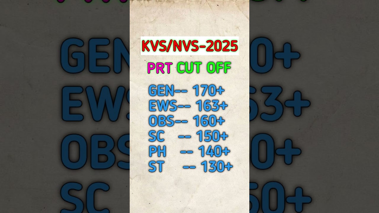 KVS/NVS PRT EXPECTED CUT OFF MARKS🧐 