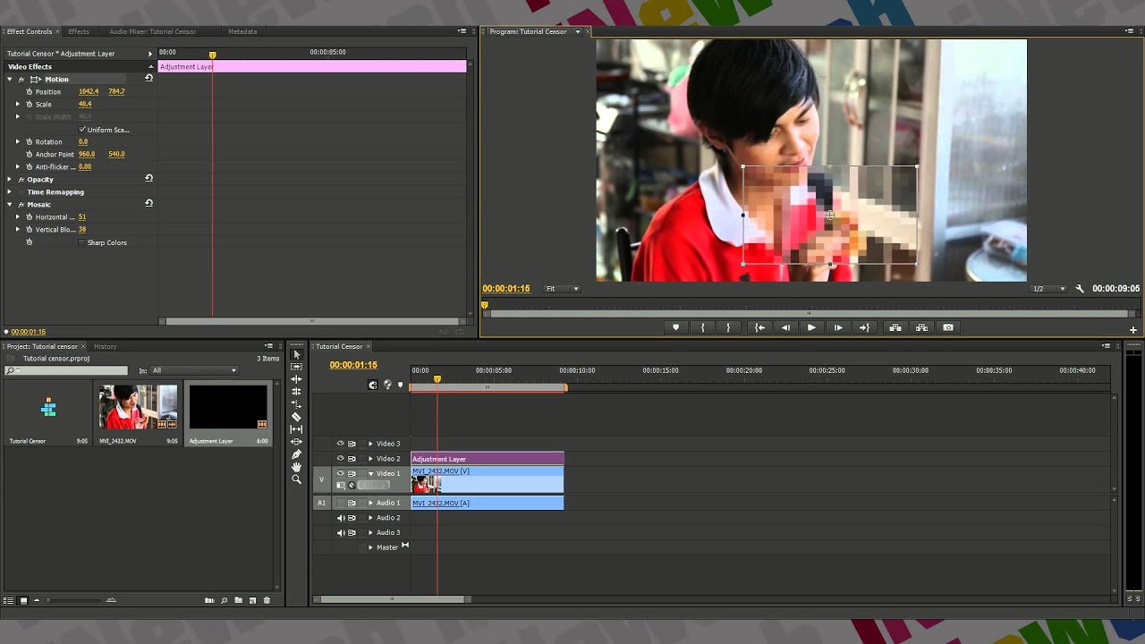 iNewch. - สอน Premiere Pro ทำ Mosaic Censor ปกปิดเฉพาะส่วน [Ep.49]