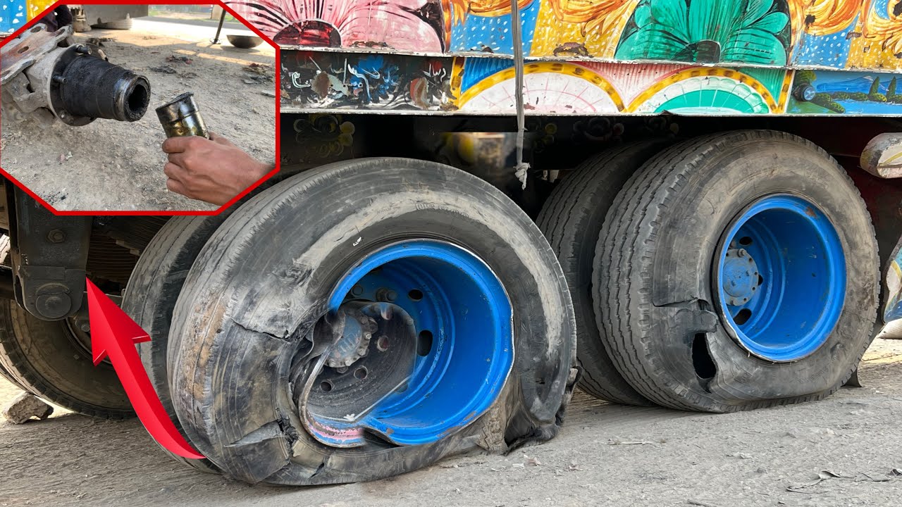 The truck was shot at because it was carrying black money / Truck Wheel Repair