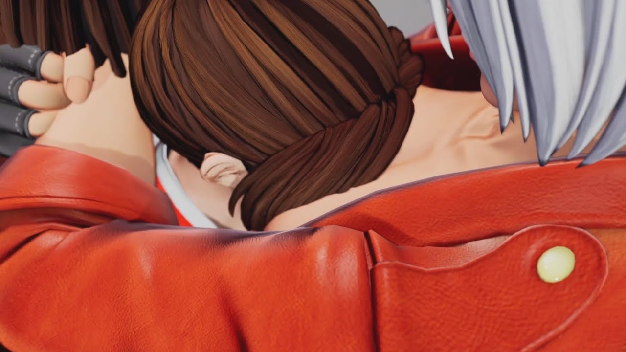 女性ファイター達がアンヘルの幸せ投げを受ける（KOF15）