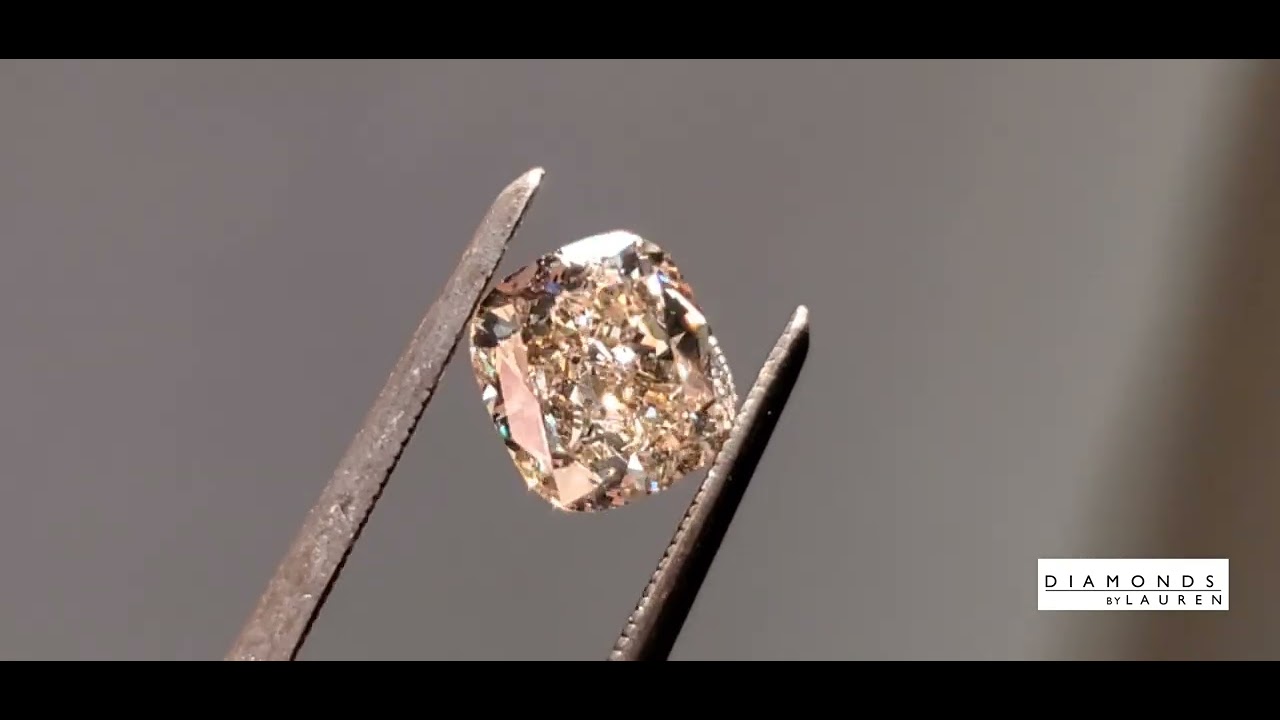 Y-Z Light Brown Cushion Diamond R10680