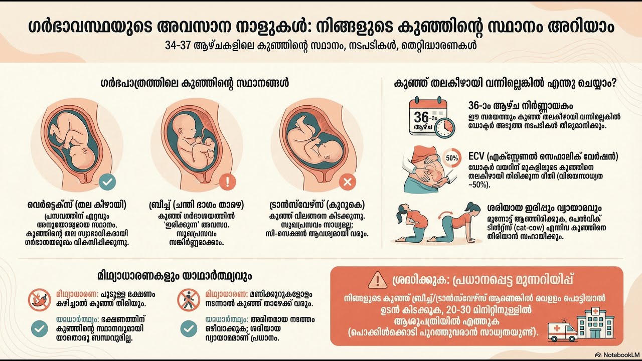 Breech Baby? | കുഞ്ഞിന്റെ തല താഴെയാണോ? | Fetal Position - Malayalam | ഗർഭസ്ഥ ശിശുവിന്റെ കിടപ്പ്