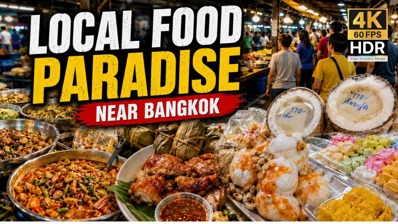 Inside a Local Floating Market Near Bangkok! 🍜 Don Wai Street Food [4K HDR]