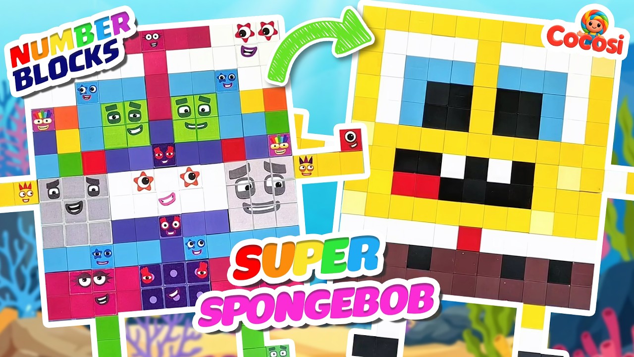 Let&rsquo;s Build SpongeBob with Numberblocks and Learn Addition | Kids Puzzle | Math Song