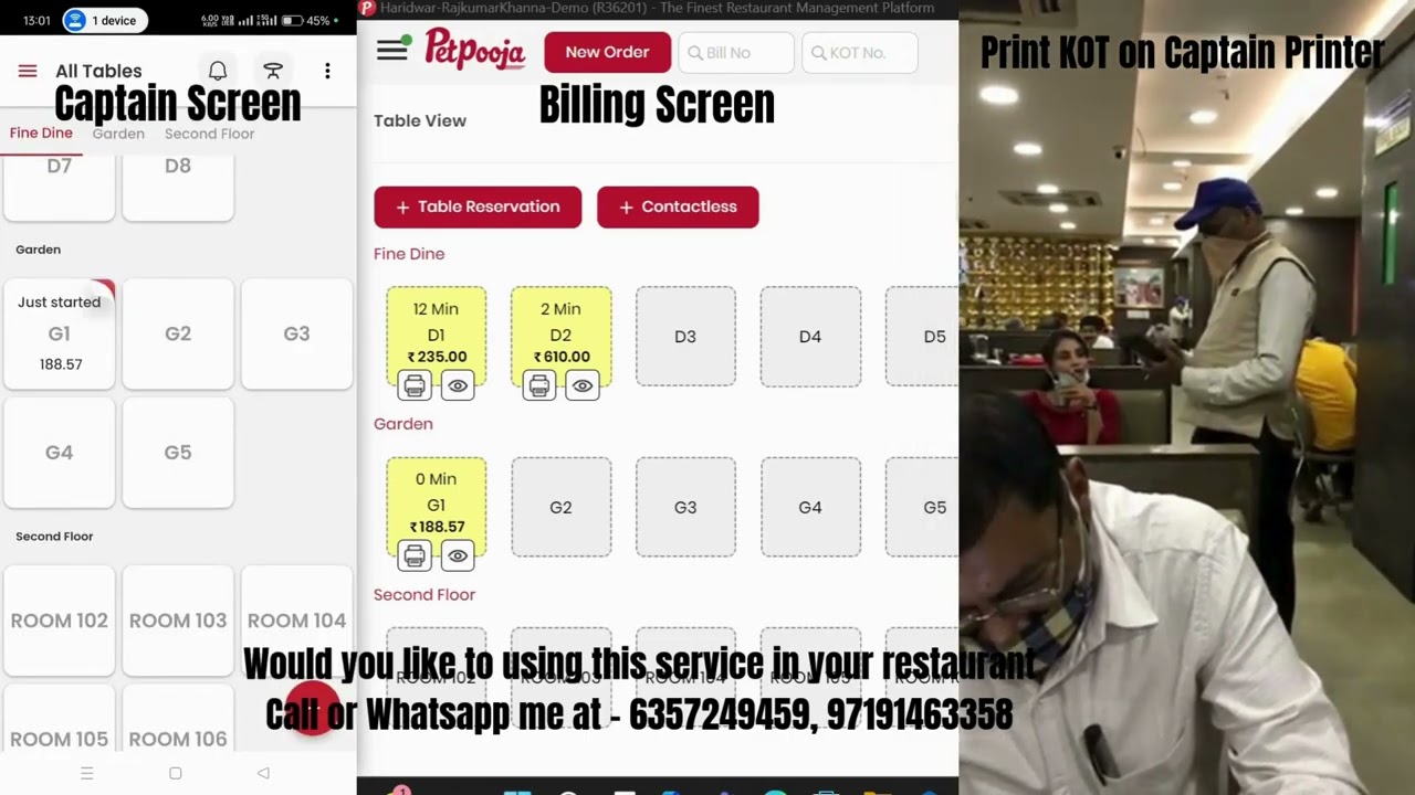 Petpooja Captain Ordering Service Demo Video with ne update