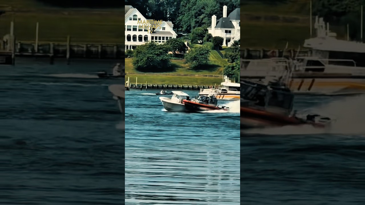 Unmanned boat gone wild! 🚤💨 #CoastGuard #MaritimeMishaps