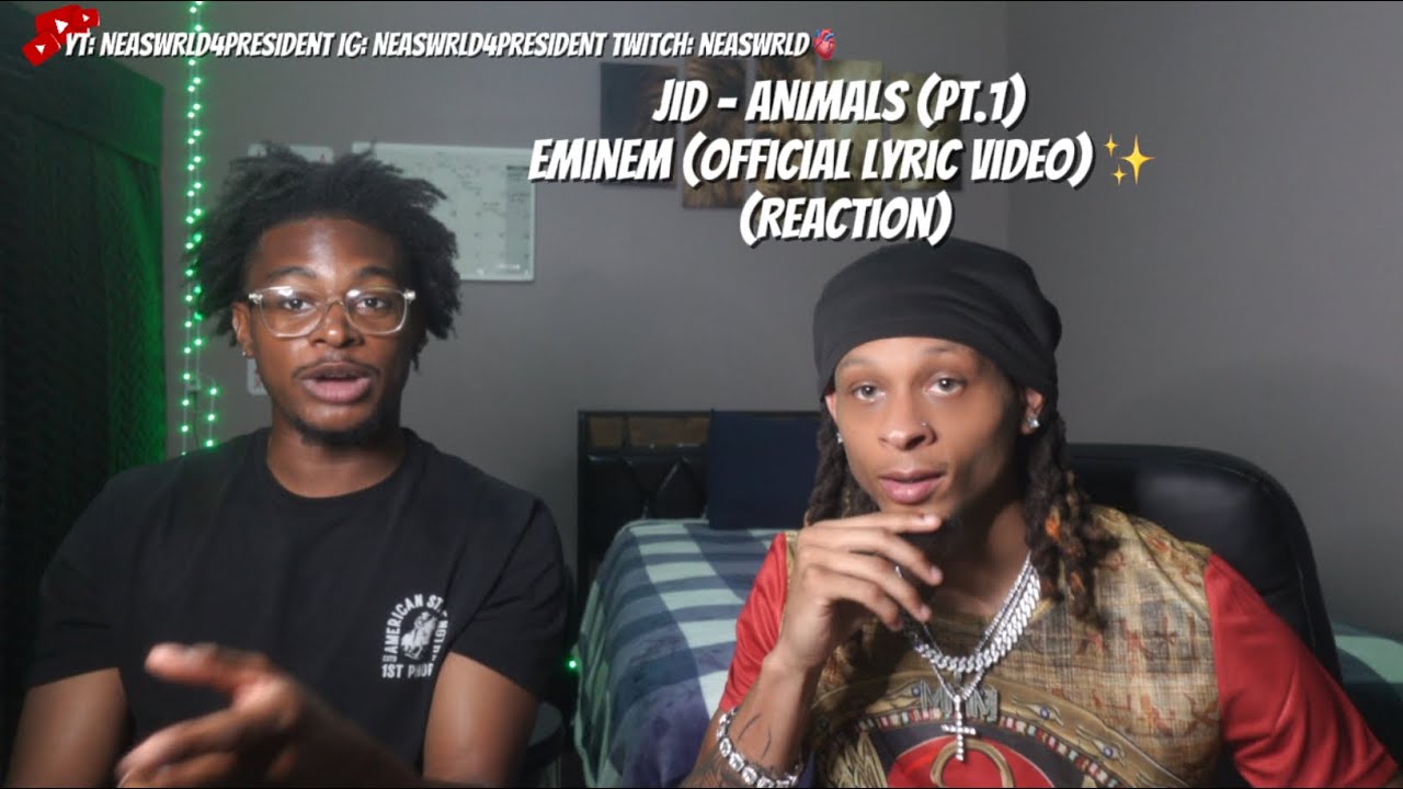 JID - ANIMALS (pt.1) Eminem (official lyric video) (REACTION)